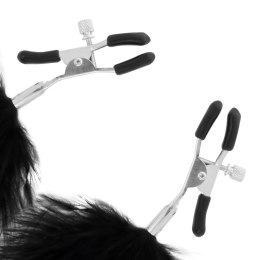 Darkness Zaciski z Pomponami Regulowane Metalowe Bez Niklu DARKNESS