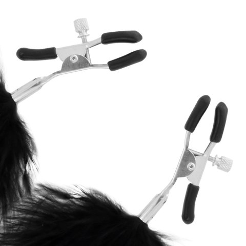 Darkness Zaciski z Pomponami Regulowane Metalowe Bez Niklu DARKNESS