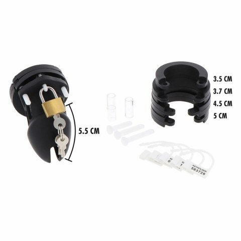 Hidden Desire Extreme silikonowa klatka anatomiczna S czarna 6,5 cm HIDDEN DESIRE