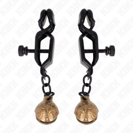 KINK Bell Jaw klipsy ozdobne na sutki czarne 7 cm z dzwoneczkami KINK