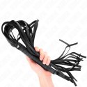 KINK Bicz Negro z krotkim uchwytem, długi ogon 70 cm - czarny skorzany model KINK