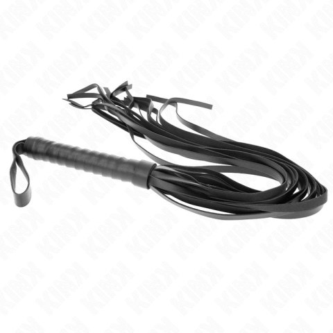KINK Bicz Negro z krotkim uchwytem, długi ogon 70 cm - czarny skorzany model KINK