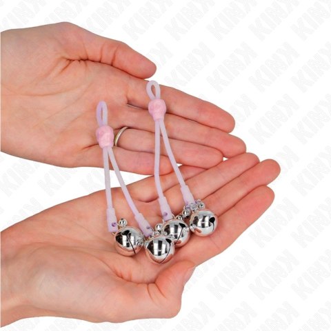 KINK Luminous Skull Zaciski z Regulacją Rożowo-Srebrne Metalowe KINK