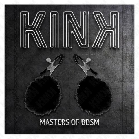 KINK Zacisk kulkowy ze sztucznego futra czarny 6 cm - komfortowy, regulowany KINK