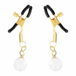 KINK Zaciski z koralikami szklanymi złote 6 cm - akcesoria do stylizacji KINK