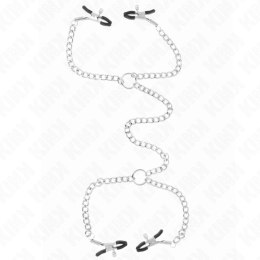 KINK Zestaw 4 zaciskow z łańcuszkami 32 cm - metalowe, z łańcuszkami 14 cm KINK