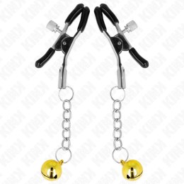KINK Złoty Wisior Jingle Bell - Regulowane klipsy z dzwoneczkiem 6 cm KINK