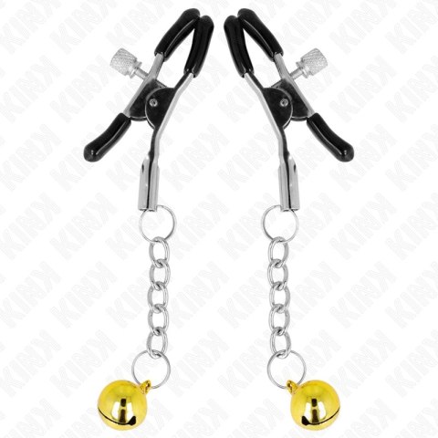 KINK Złoty Wisior Jingle Bell - Regulowane klipsy z dzwoneczkiem 6 cm KINK