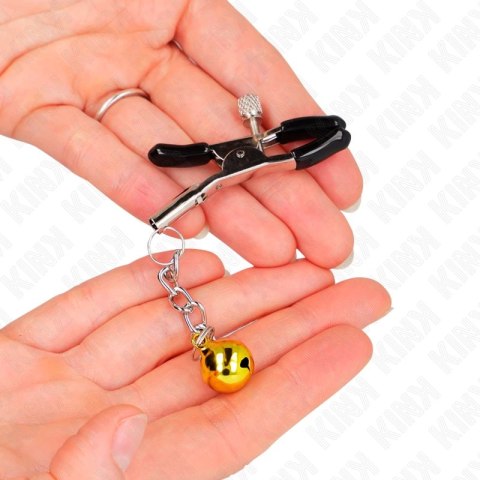 KINK Złoty Wisior Jingle Bell - Regulowane klipsy z dzwoneczkiem 6 cm KINK