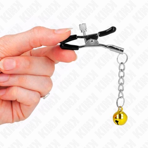 KINK Złoty Wisior Jingle Bell - Regulowane klipsy z dzwoneczkiem 6 cm KINK