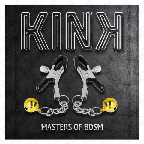 KINK Złoty Wisior Jingle Bell - Regulowane klipsy z dzwoneczkiem 6 cm KINK