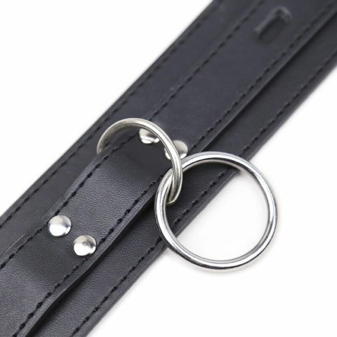 OHMAMA Fetish - Naszyjnik z 3 pierścieniami, skorzany, regulowany OHMAMA