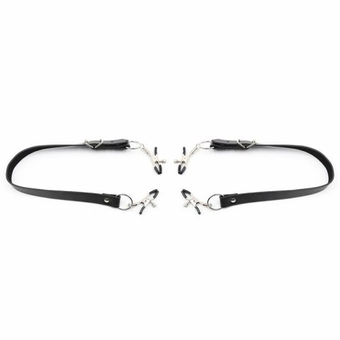 OHMAMA Fetish - Zaciski z regulowanymi paskami na uda, czarny OHMAMA