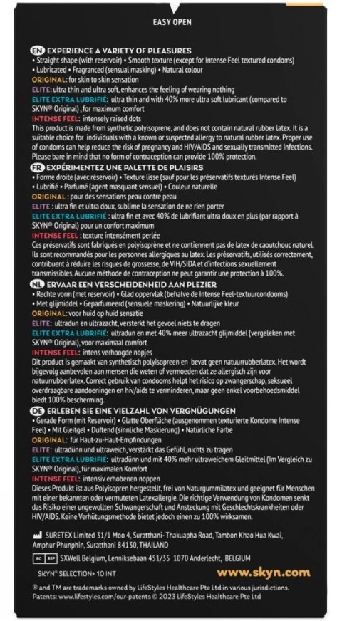 SKYN Selection+ 10 szt. prezerwatywy lateksowe bez lateksu Mix rodzajow SKYN