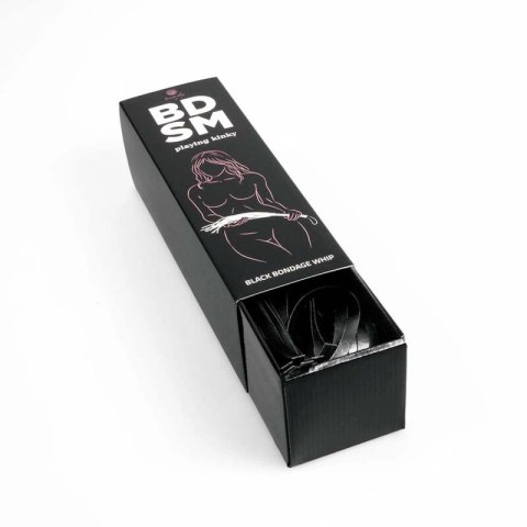 Secretplay Black Bondage Kolekcja - Bicz Frędzlowy 44 cm, Skora Syntetyczna SECRETPLAY