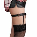 Subblime 953744 Skorzana Podwiązka Punk Czarna Regulowana One Size SUBBLIME