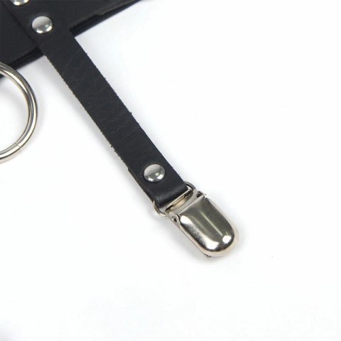 Subblime 953744 Skorzana Podwiązka Punk Czarna Regulowana One Size SUBBLIME