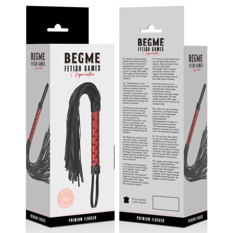 BEGME Flogger Red Edition wegańska skora neopren nikiel-free BEGME