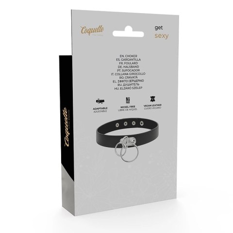 Coquette Chic Desire - podwojny pierścień z wegańskiej skory, czarny 40 cm COQUETTE
