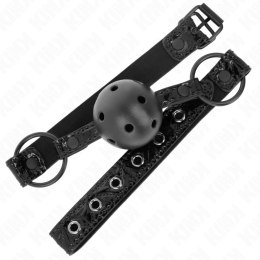 KINK Ball Gag Model 3 - Regulowany, Diamentowy Wzor, 4,5 cm, Czarny KINK