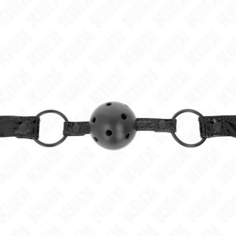 KINK Ball Gag Model 3 - Regulowany, Diamentowy Wzor, 4,5 cm, Czarny KINK