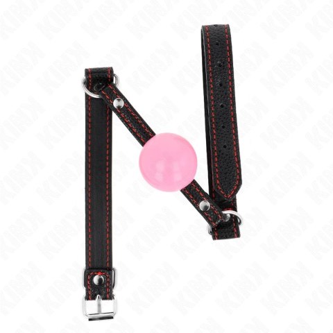 KINK Ball Gag Pink Gold 4 cm - Pasek 60x2 cm, silikon i metal KINK