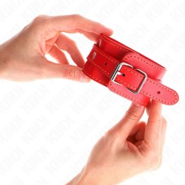 KINK Cienkie mankiety na nadgarstki czerwone, regulacja 21-33 cm KINK