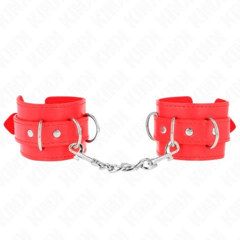 KINK Cuffs D-Ring 3 Zapięcia Regulowane Czerwone 17,5-25x6 cm KINK