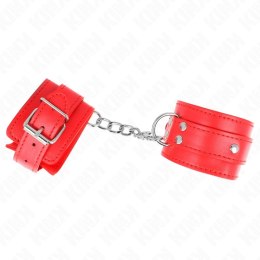 KINK Cuffs D-Ring 3 Zapięcia Regulowane Czerwone 17,5-25x6 cm KINK