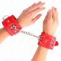 KINK Cuffs D-Ring 3 Zapięcia Regulowane Czerwone 17,5-25x6 cm KINK