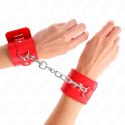 KINK Cuffs na nadgarstki z zamknięciem na kłodkę czerwone 16-23 cm KINK