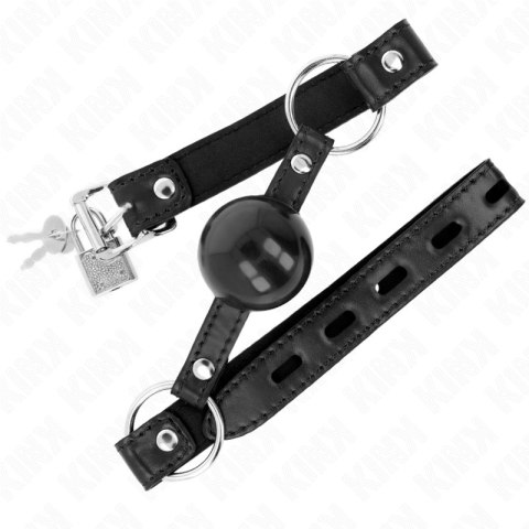 KINK Czarna Piłka TPE 4 cm - Pasek 60x2 cm, Regulowany Gag KINK
