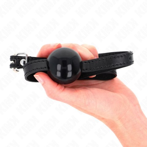 KINK Czarny pasujący gadżet z kulką silikonową 4 cm, regulowany 65x1,5 cm KINK