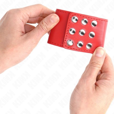 KINK Czerwone Zapinane Opaski na Nadgarstki Regulowane 19-24 cm KINK