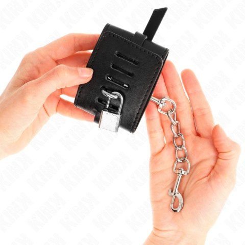 KINK Deluxe Regulowane Zabezpieczenia Nadgarstkow Czarny 14,5-21cm KINK