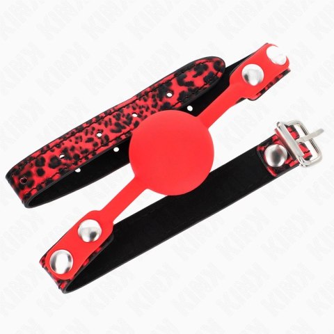 KINK Gag 2 silikonowa kulka 4 cm - pasek 60x2 cm, czarny KINK