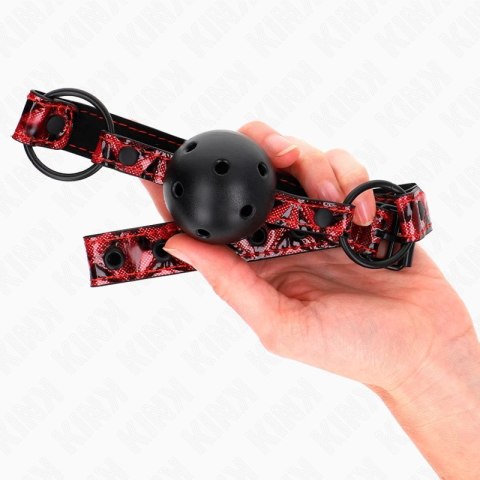KINK Gag Model 2 - anatomiczna kulka diamentowa, regulowany pasek 42-60 cm KINK