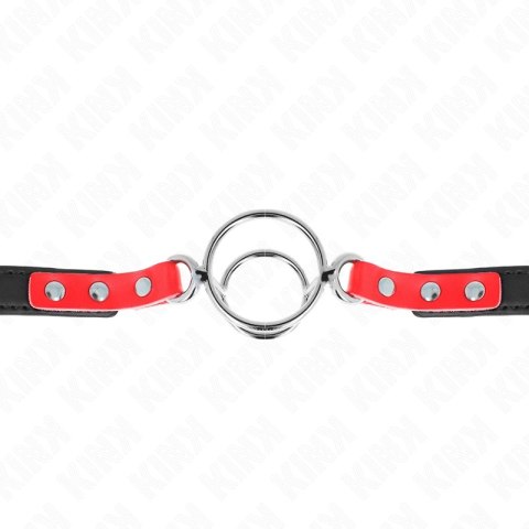 KINK Gag z wieloma O-ringami 4/4,8 cm czerwony - regulowany pasek KINK