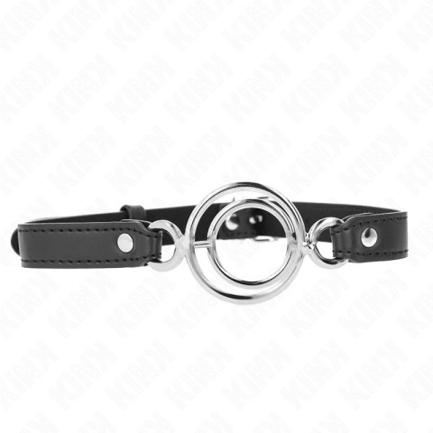 KINK Gag z wieloma O-ringami 5 cm czarny, regulowany 63x2,5 cm KINK
