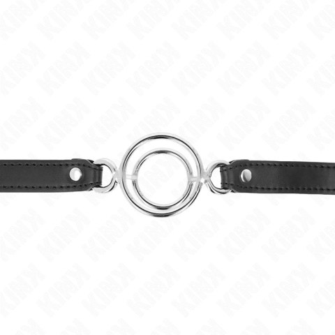 KINK Gag z wieloma O-ringami 5 cm czarny, regulowany 63x2,5 cm KINK