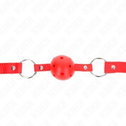 KINK Model 1 Oddychalna Piłka Gag 4 cm, Czerwony, Pasek Regulowany KINK