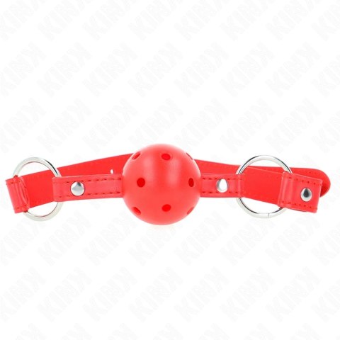 KINK Model 1 Oddychalna Piłka Gag 4 cm, Czerwony, Pasek Regulowany KINK