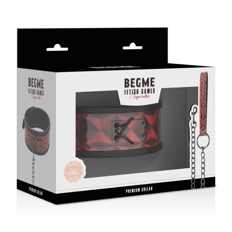 BEGME Premium Collar Red Edition z wegańskiej skory i neoprenu BEGME