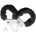 Darkness Kajdanki Metalowe Wyściełane Czarną Powłoką z Łańcuszkiem DARKNESS