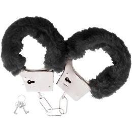 Darkness Kajdanki Metalowe Wyściełane Czarną Powłoką z Łańcuszkiem DARKNESS