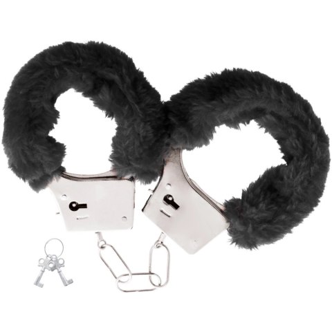 Darkness Kajdanki Metalowe Wyściełane Czarną Powłoką z Łańcuszkiem DARKNESS