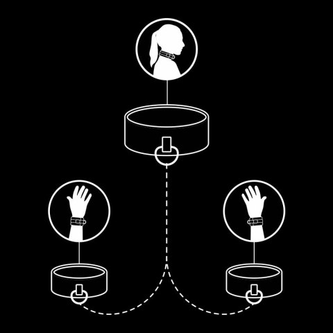 Fetish Submissive Zestaw Kajdanek i Naszyjnika z Wegańskiej Skory, Neopren FETISH SUBMISSIVE