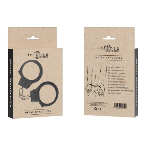 Intense Fetish Kajdanki Metalowe Regulowane Bezpieczny Mechanizm 8435566041396 INTENSE