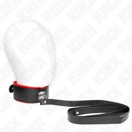 KINK Naszyjnik Skorzany z Regulacją 40-48 cm, Czerwony, Pasek 116 cm KINK