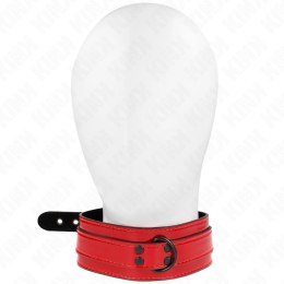 KINK Naszyjnik Winno-Czerwony Regulowany 37,5-49,5 cm Skorzany 5 cm KINK